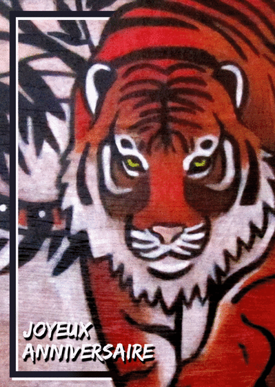 Joyeux anniversaire peinture de tigre